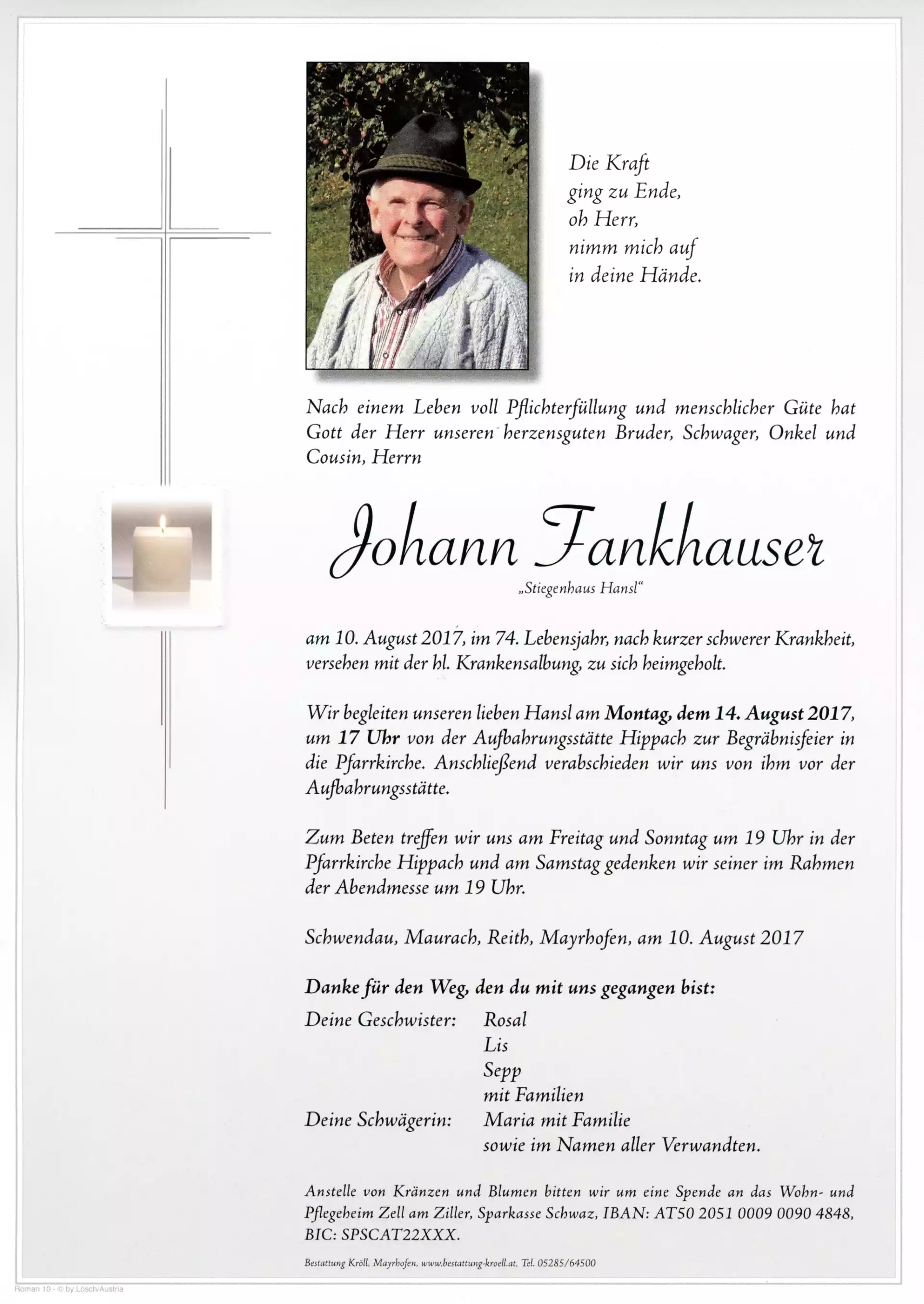 Parte von Johann Fankhauser